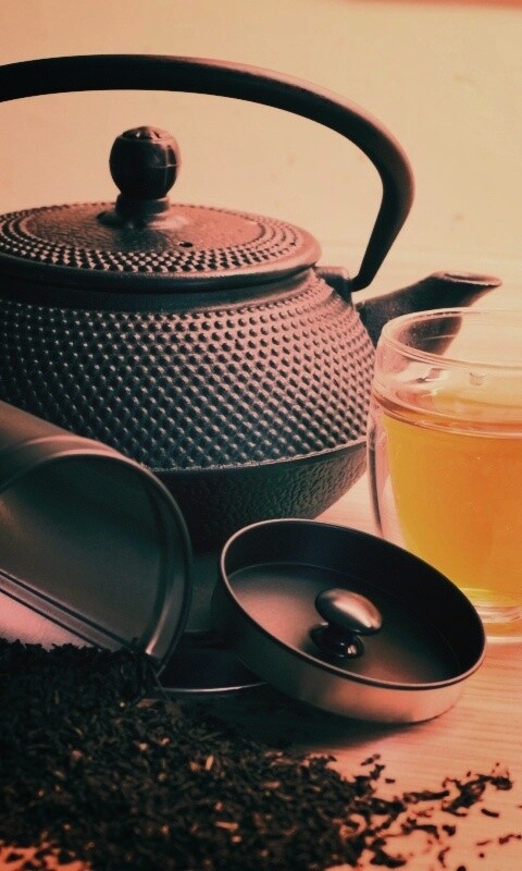 Черный чайный набор обои