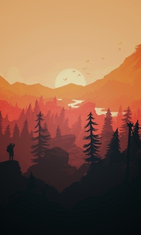 Красный Firewatch обои