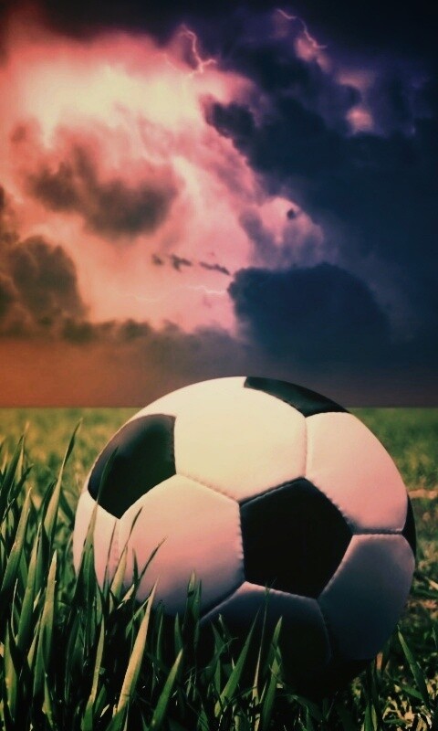 Футбольный мяч на газоне обои