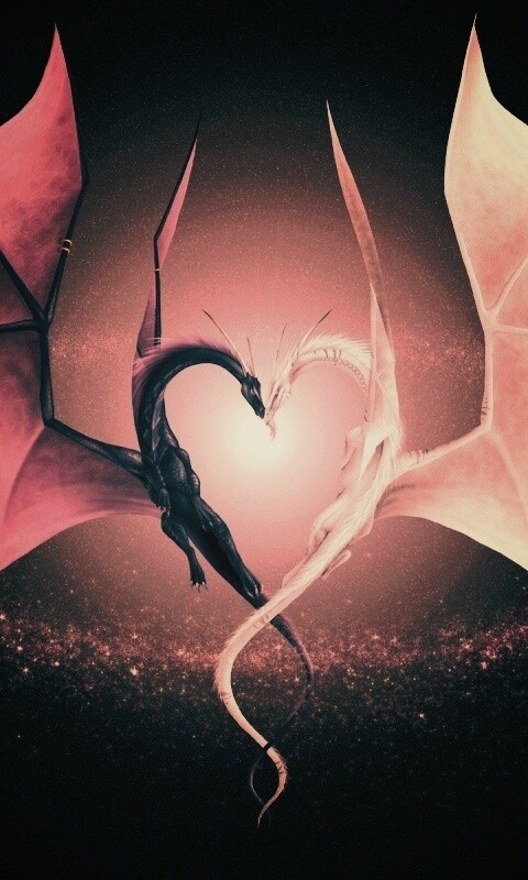 Влюбленные драконы обои