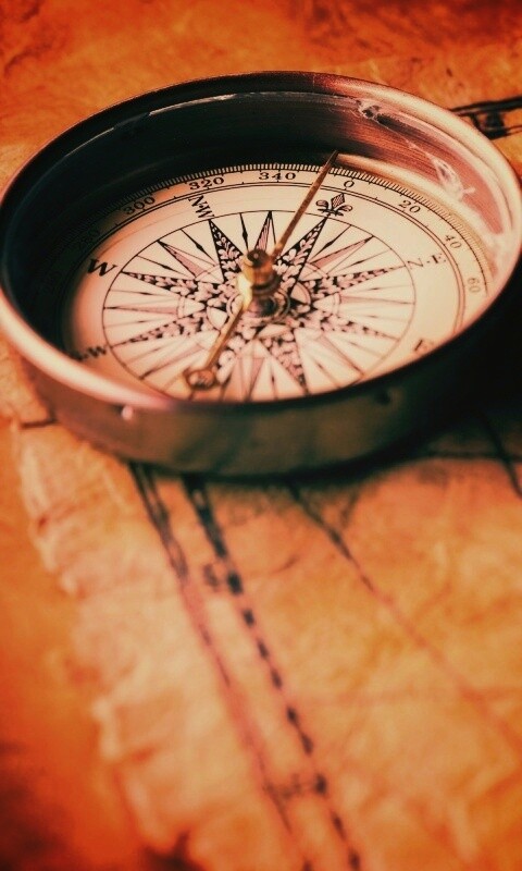 Компас и старая карта обои