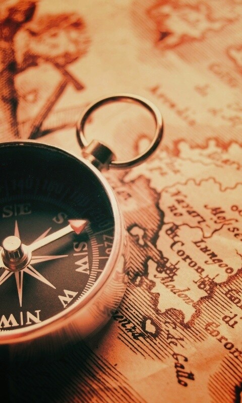 Компас и карта обои