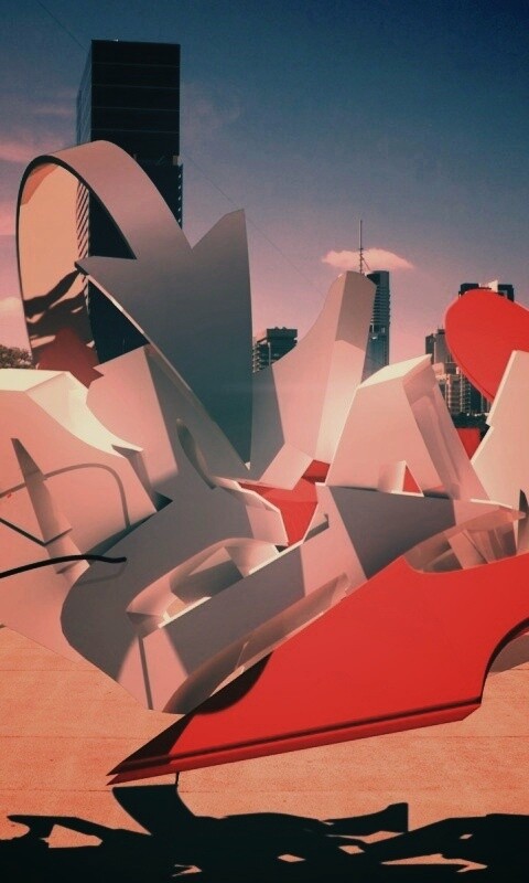 Трехмерное граффити обои