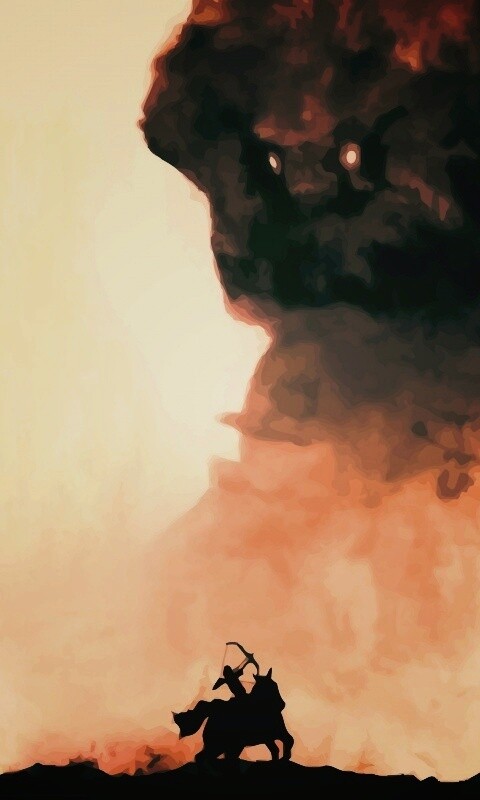 Всадник и огромный голем обои