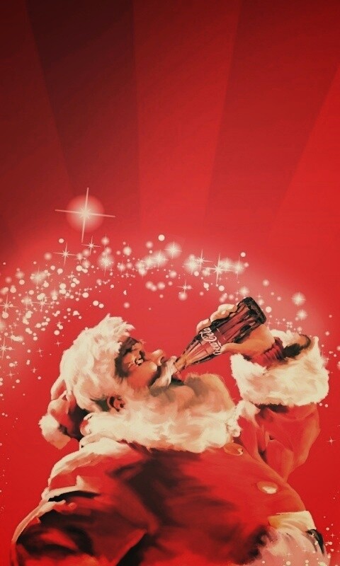 Санта Клаус с кока-колой обои