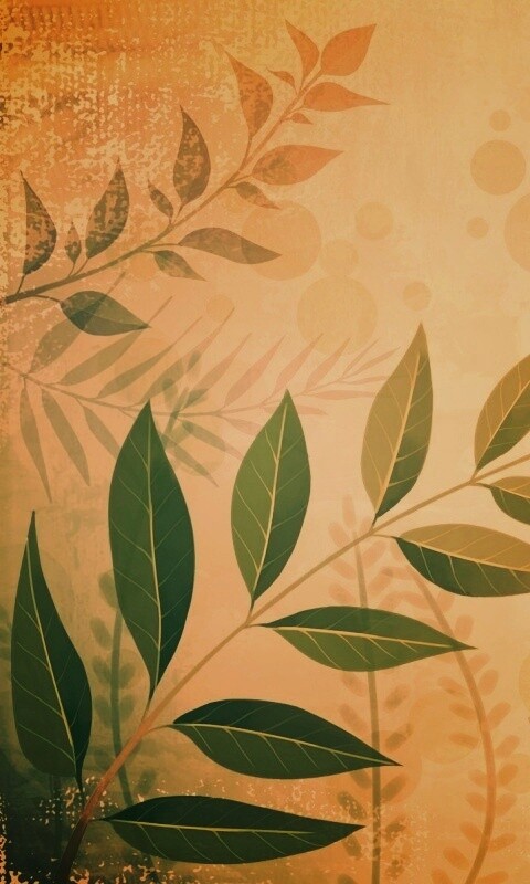 Веточка молодых листьев обои