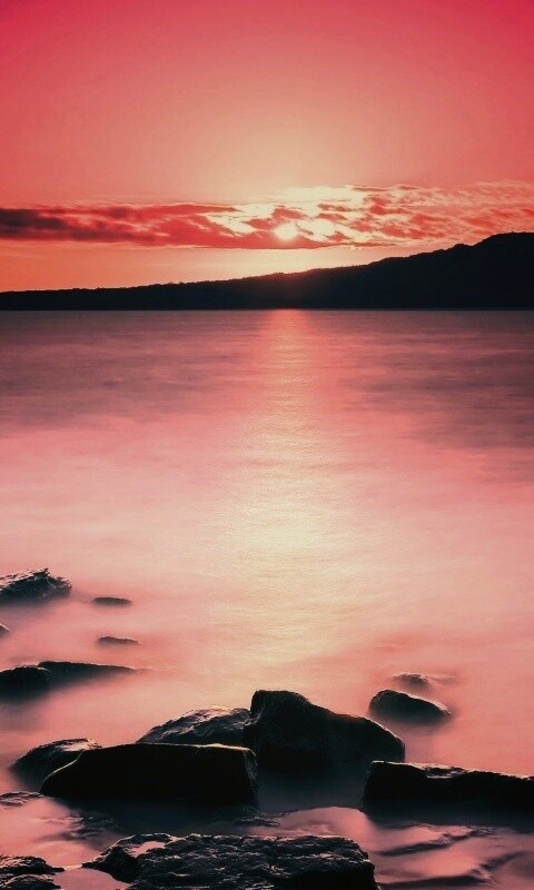 Восход над озером обои