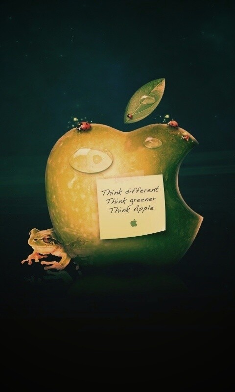 Think different, think greener, think Apple обои