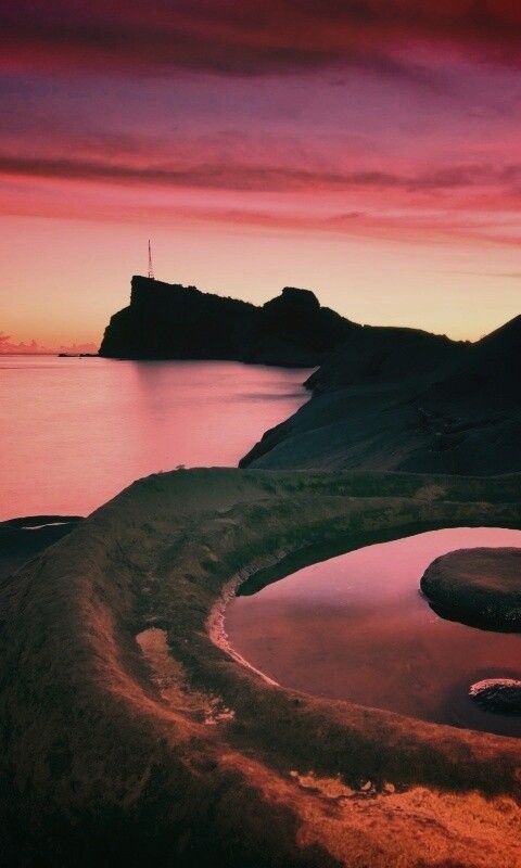 Закат на побережье обои