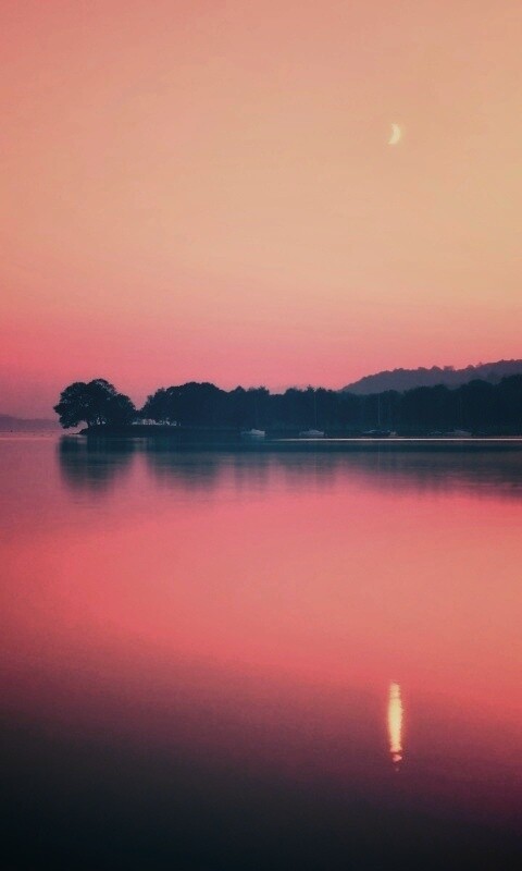 Сумерки над озером обои