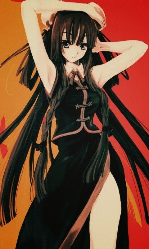 Девушка в чёрном обои