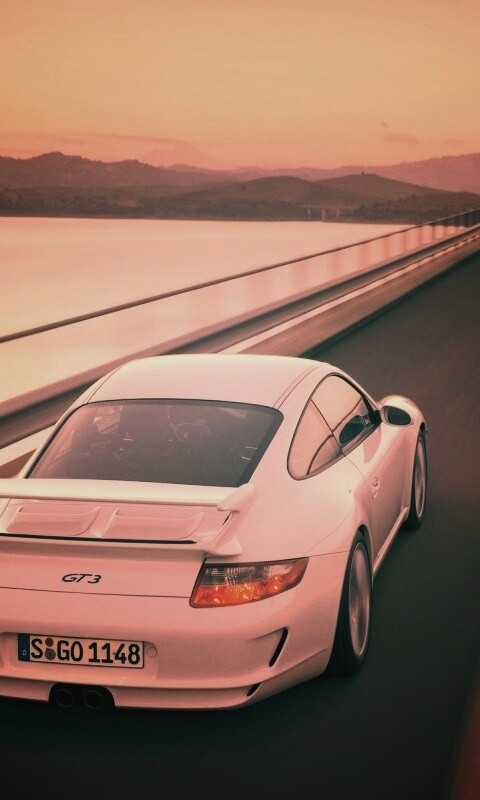 Порше на дамбе обои