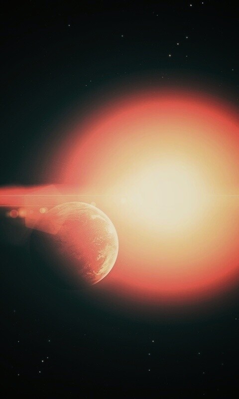 Планета на фоне звезды обои