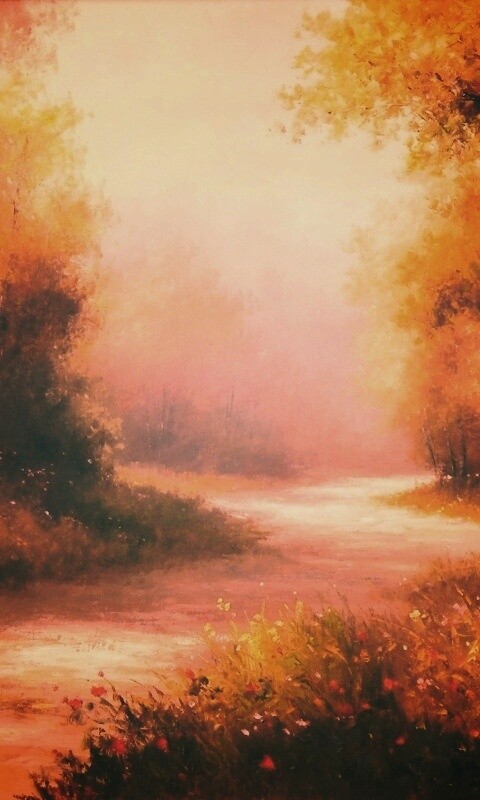 Рисунок лесной дороги обои