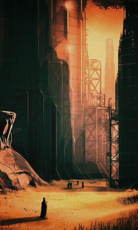 Технократический город обои