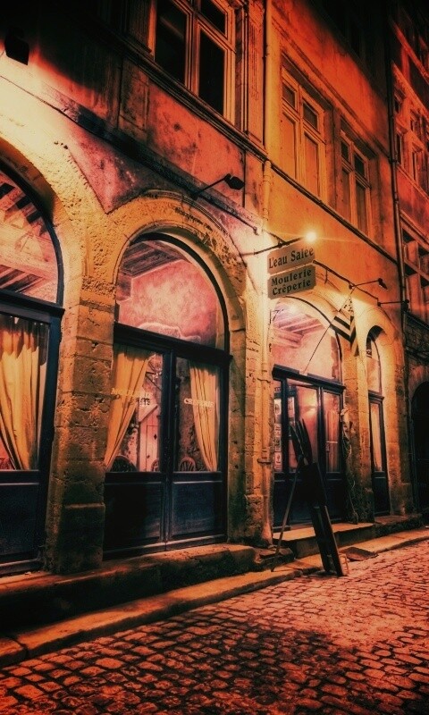 Ночная улочка обои