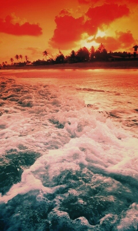 Огненный пляж обои