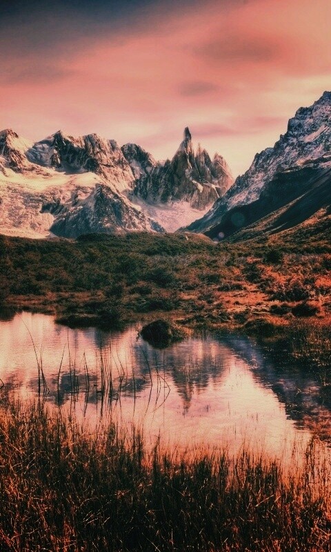 Болота на фоне гор обои