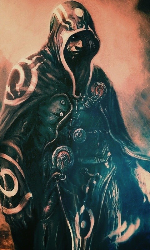 Темный маг в плаще-накидке обои