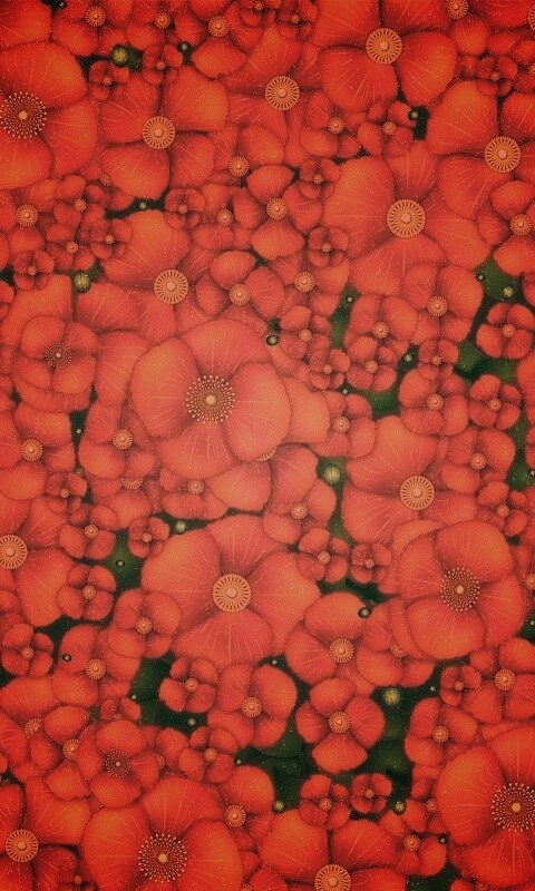 Рисунко с красными цветами обои