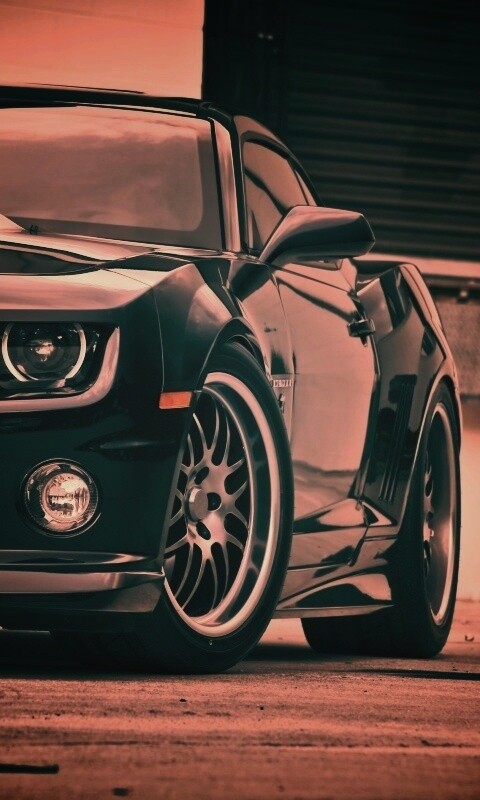 Черный шевроле обои