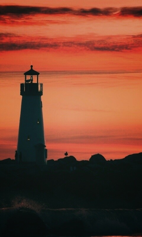Вечерний маяк обои