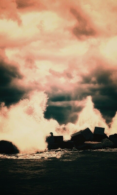 Буря в океане обои