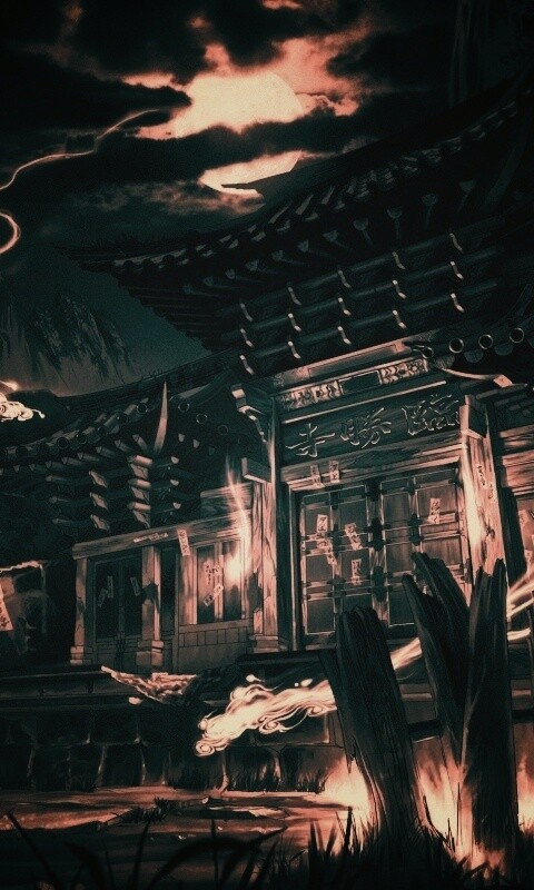 Вход в китайский храм обои