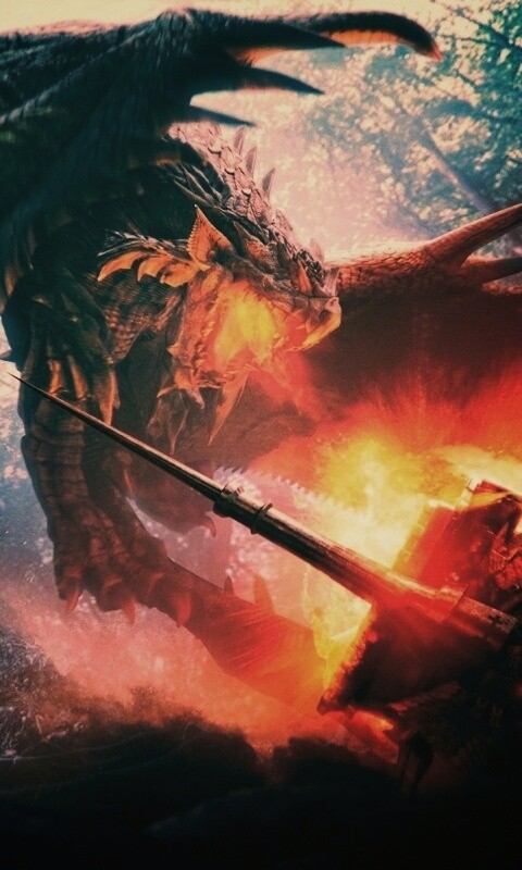 Атакующий дракон обои
