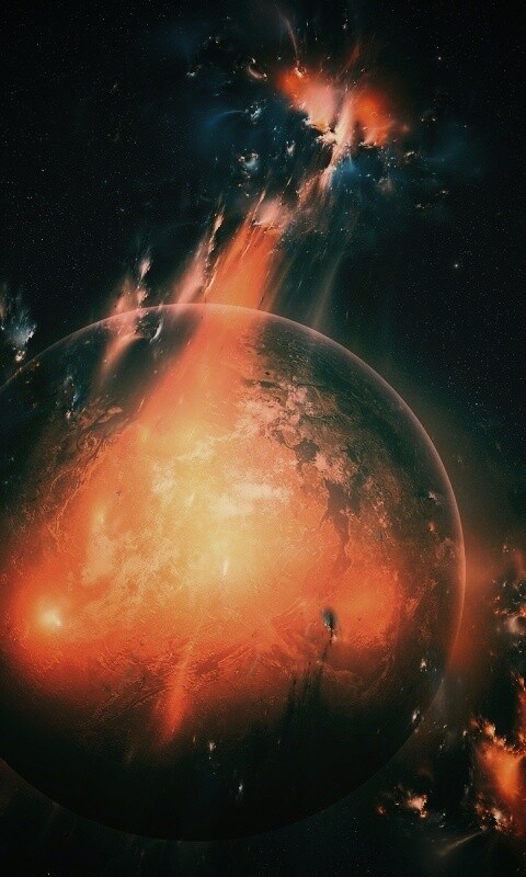 Планета в огнях обои