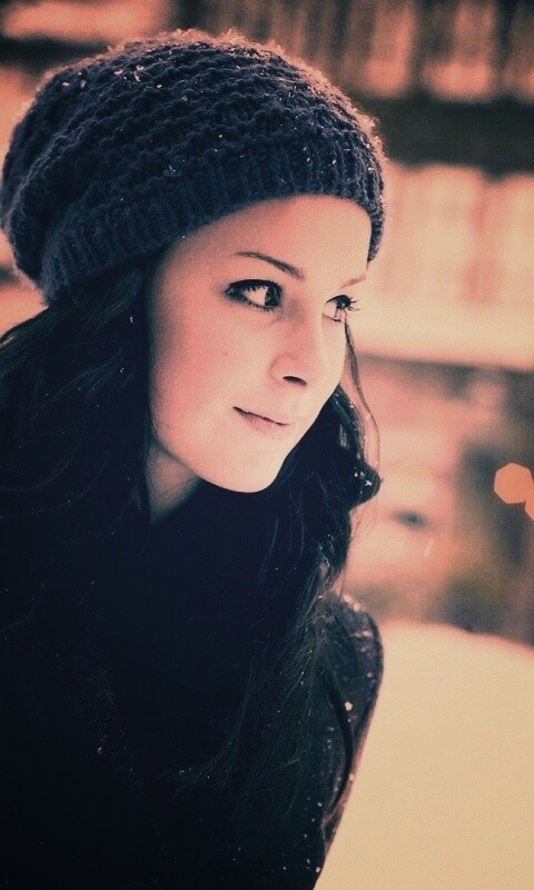 Девушка зимой обои