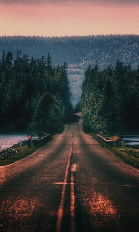 Дорога через озеро обои