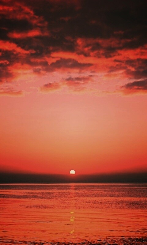 Багровый закат обои