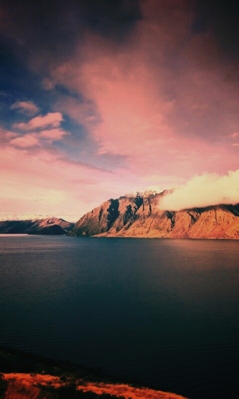 Живописная широкая река обои