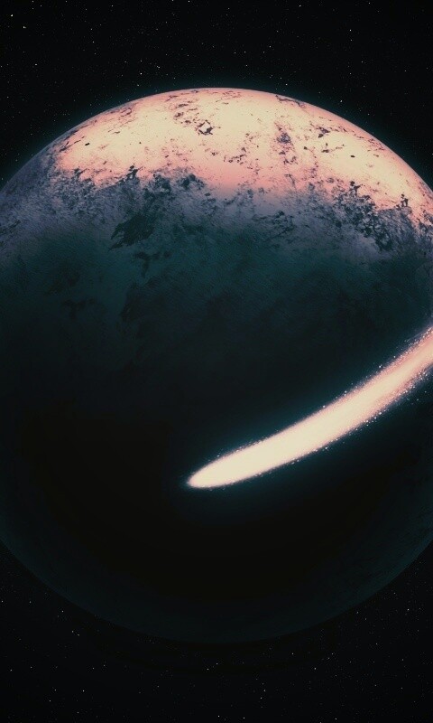 Комента облетает планету обои