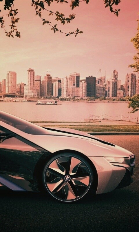 Концепт БМВ на берегу озера обои