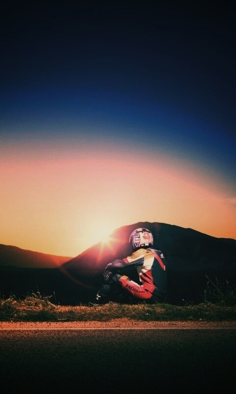 Мотоциклист и мотоцикл обои