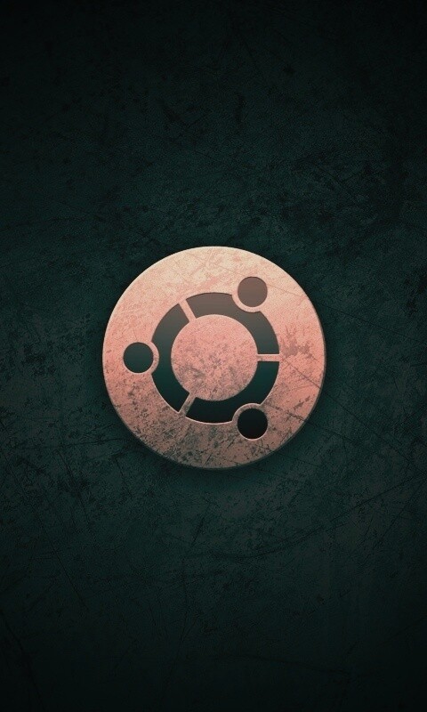 Логотип убунту из металла обои