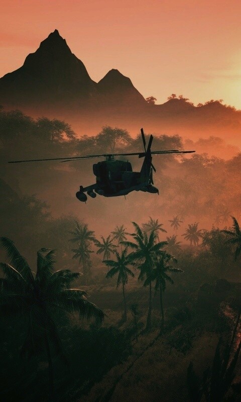 Вертолет над тропиками в crysis обои
