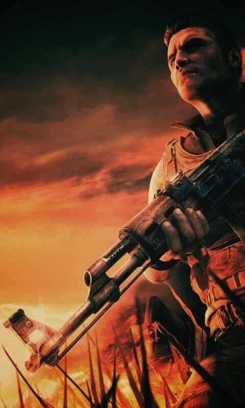 С оружием и в бронежилете обои