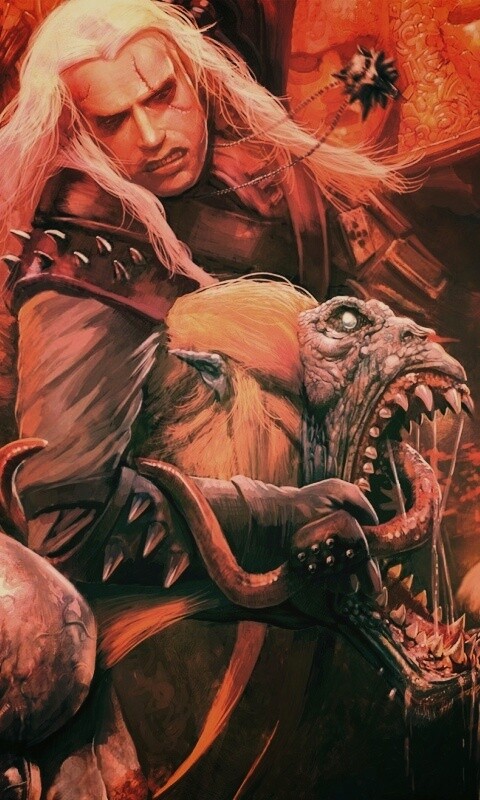 Ведьмак и монстр обои