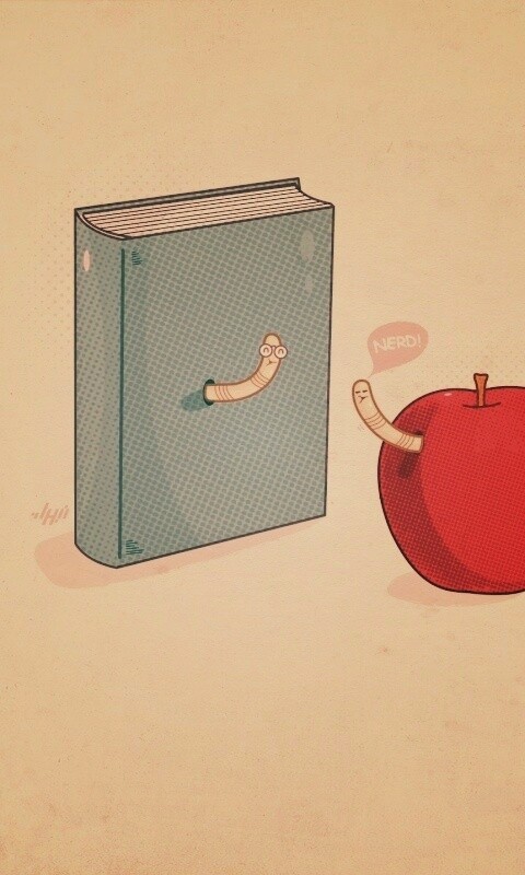 Книжный червь обои