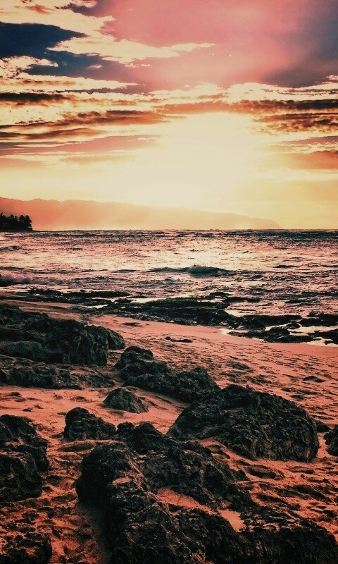 Закат на море обои