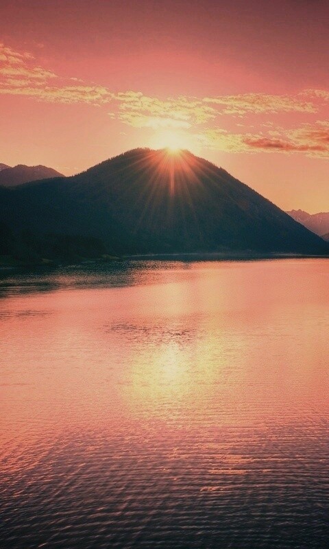 Закат в горах обои