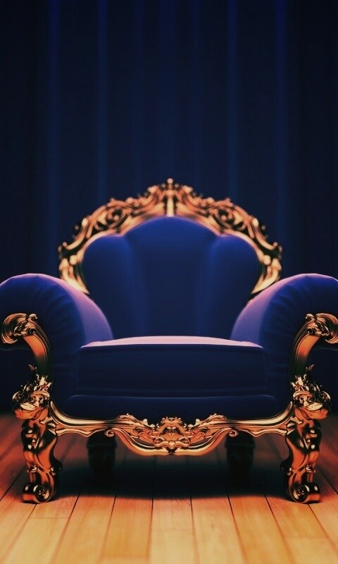 Королевское синее кресло обои
