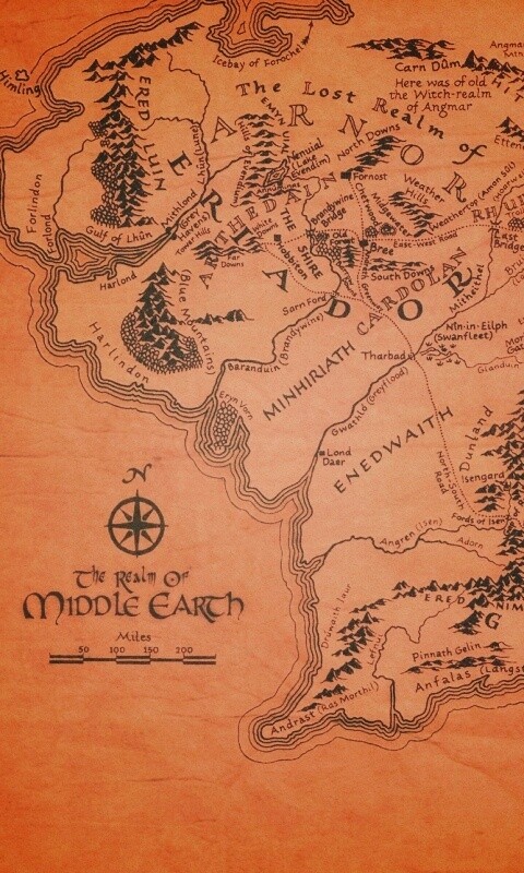 Карта Средиземья обои
