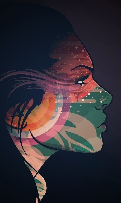 Профиль девушки обои