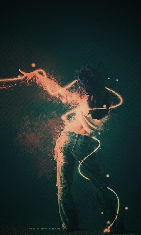 Девушка с бабочкой обои