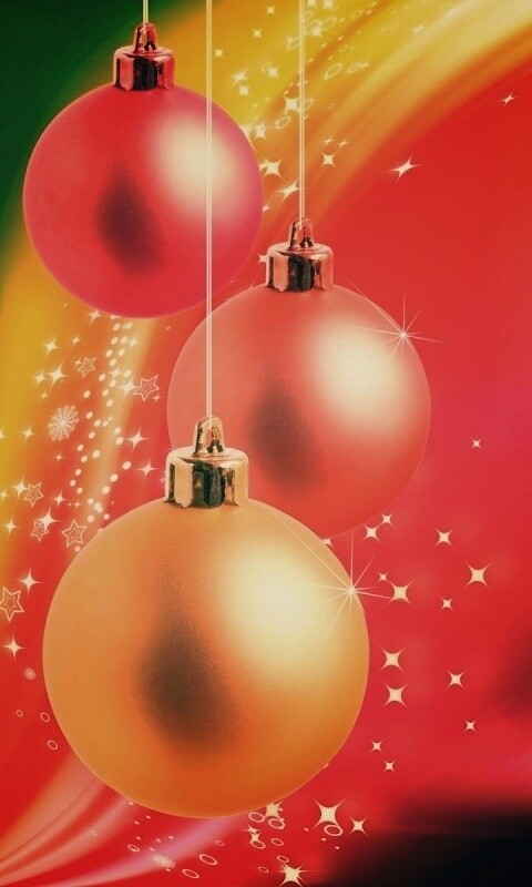 Яркие новогодние игрушки обои