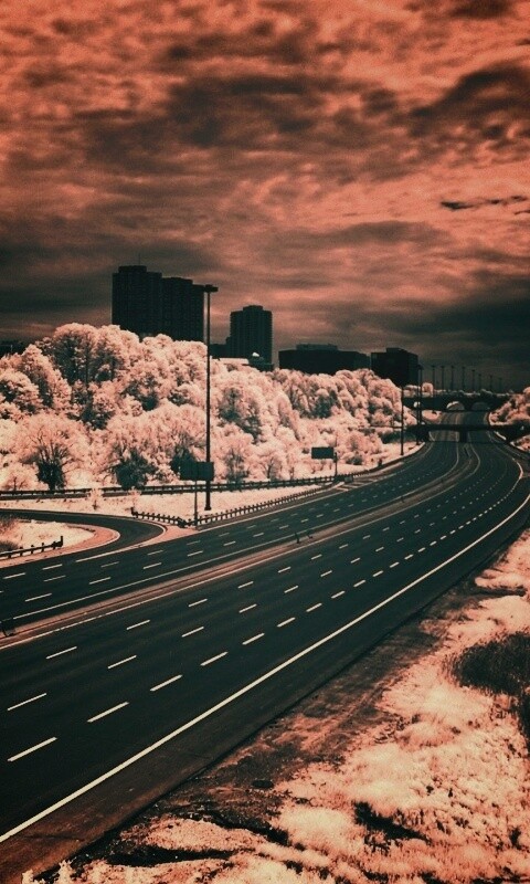 Черно-белое шоссе обои